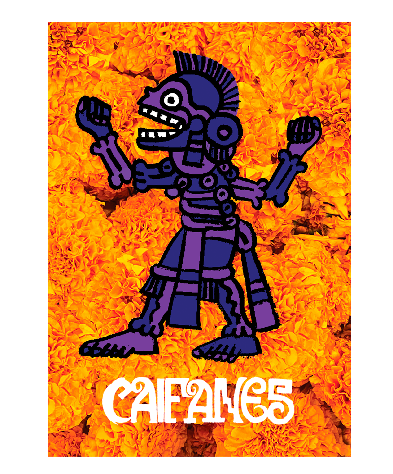 CAIFANES IMÁN PERSONAJE FONDO NARANJA